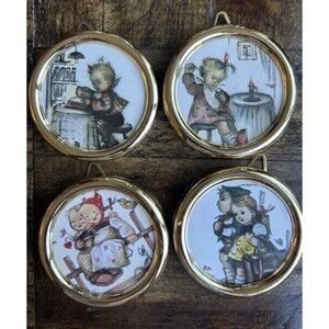 Original Reproduction Of M.J. Hummel Drawings Ornaments 2.5 In Gold